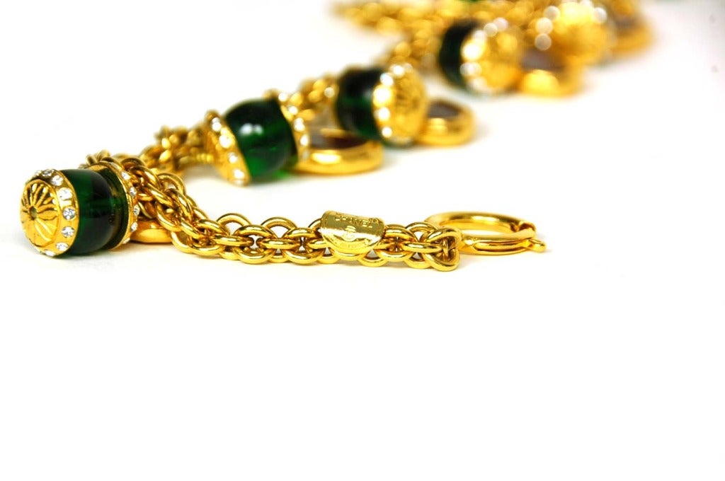 CHANEL Gold Chain Necklace w. Gripoix 1