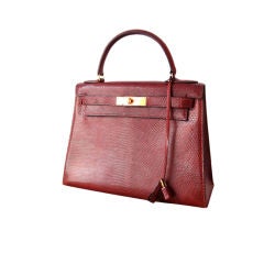 Vintage Hermes Burgund Eidechse Kelly Tasche