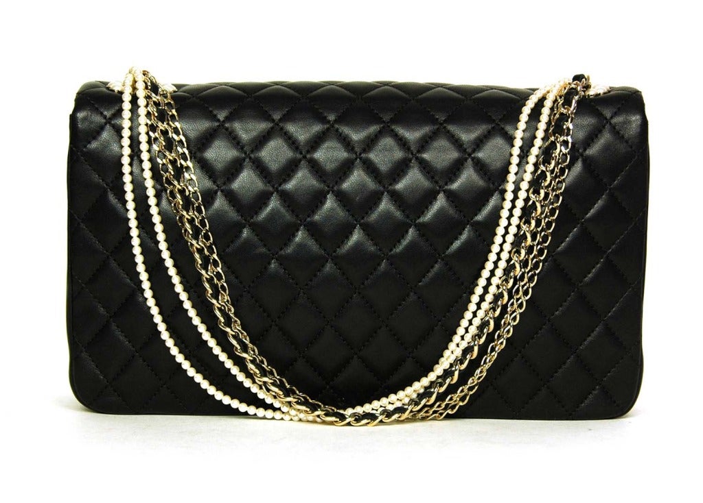 Women's CHANEL Black Quilted Lambskin Leather Westminster Flap Handbag