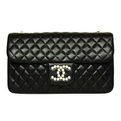 CHANEL Black Quilted Lambskin Leather Westminster Flap Handbag