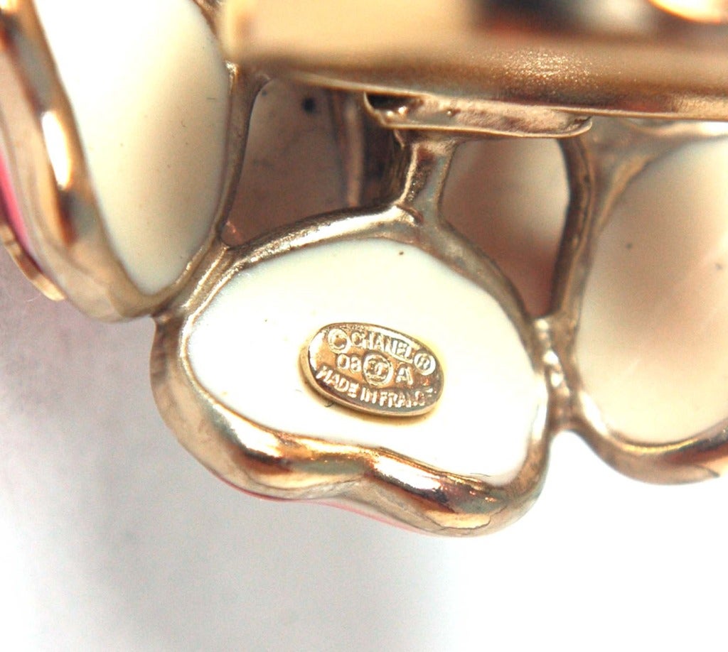 Women's CHANEL Red Enamel Camelia Ring