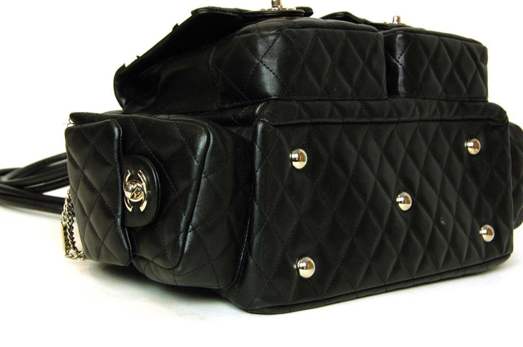 Women's CHANEL Black Quilted Leather Cambon Reporter Tote