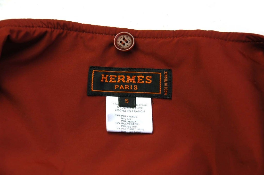 HERMES Rust Quilted Jacket  with Removable Vest - Sz Small 3