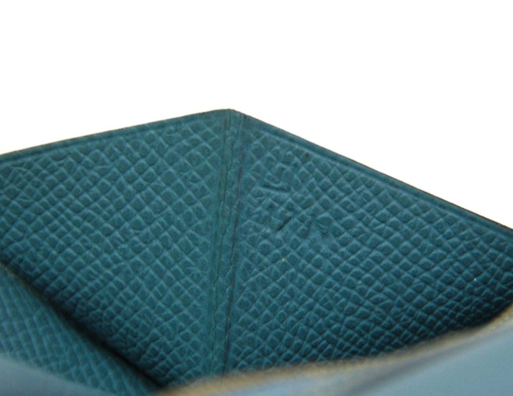 HERMES Blue Jean Epsom Leather Bearm Wallet 1