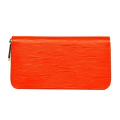 LOUIS VUITTON NIB Orange Epi Leather Zip Around Wallet
