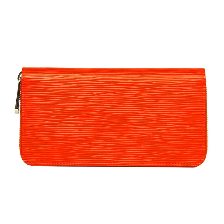 LOUIS VUITTON NIB Orange Epi Leather Zip Around Wallet