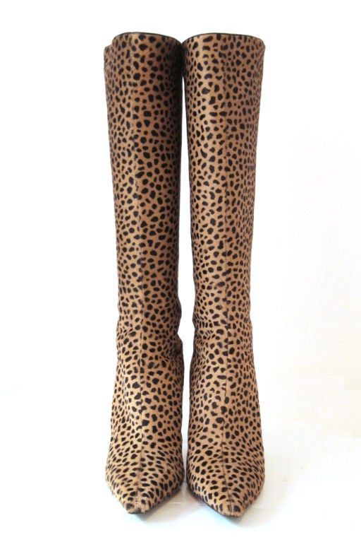 leopard knee high boots