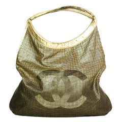 Chanel Ombre Metallic Gold Perforated Hollywood Hobo Shoulder Bag