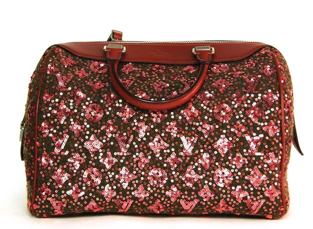 Louis Vuitton Burgundy Sequin Monogram Sunshine Express Speedy Bag at 1stdibs