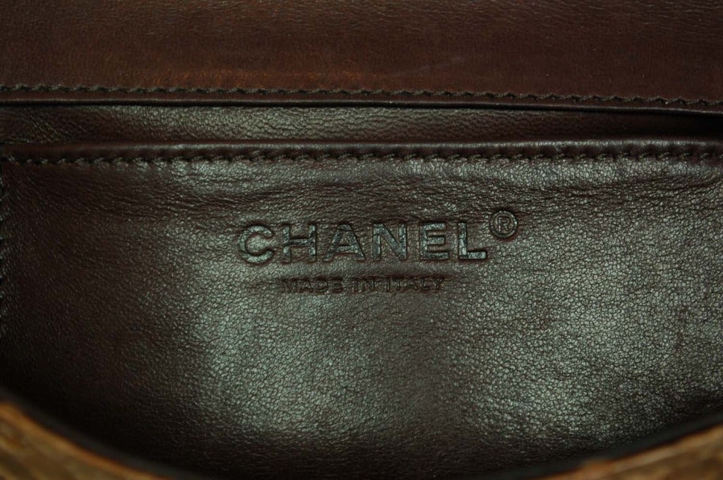 Chanel Mini Python Classic Handbag with Stone Handle 1
