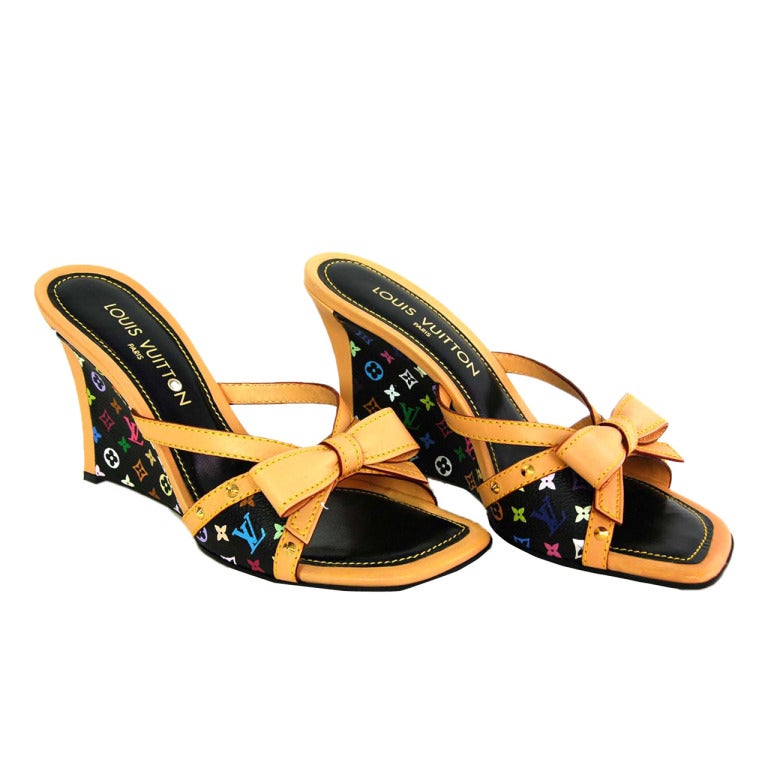 Louis Vuitton Schuhe Sandale multicolor schwarz – Luxus Store