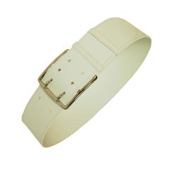 HERMES White Leather ENTRIVIERE Belt rt.$1,300 sz 90 7