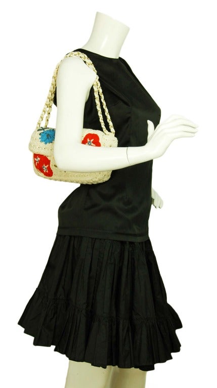CHANEL Ivory Crochet Floral Runway Flap Bag RT. $4545 c. 2010 5