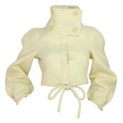 BURBERRY PRORSUM Cream Cropped Jacket Sz. 36