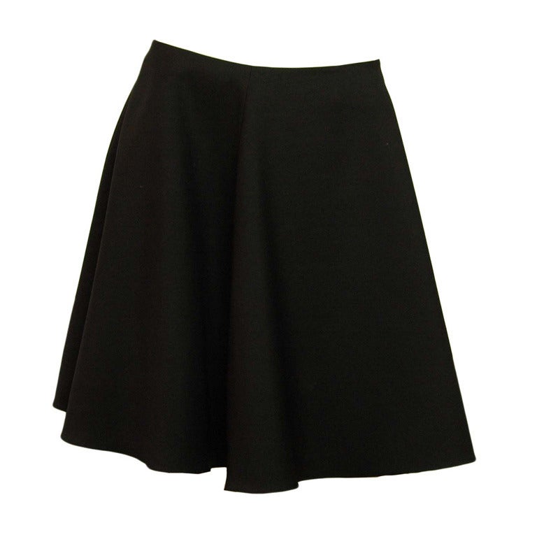 CHRISTIAN DIOR Black Flare Skirt - Sz 6 at 1stdibs