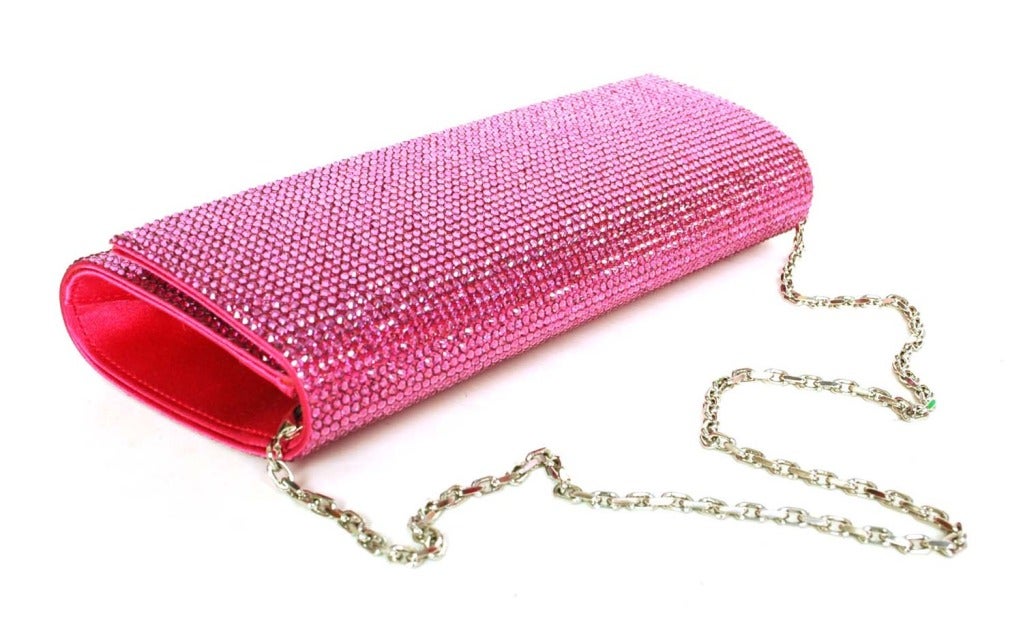 JUDITH LEIBER Pink Swarovski Crystal 