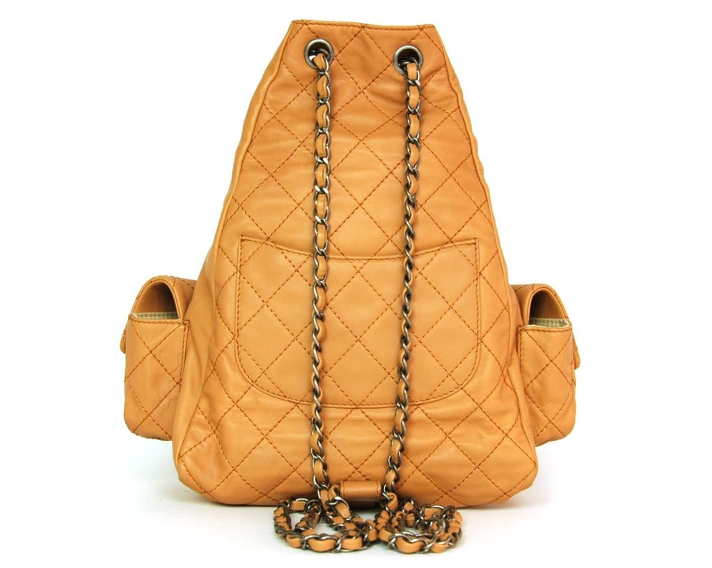 camel leather backpack