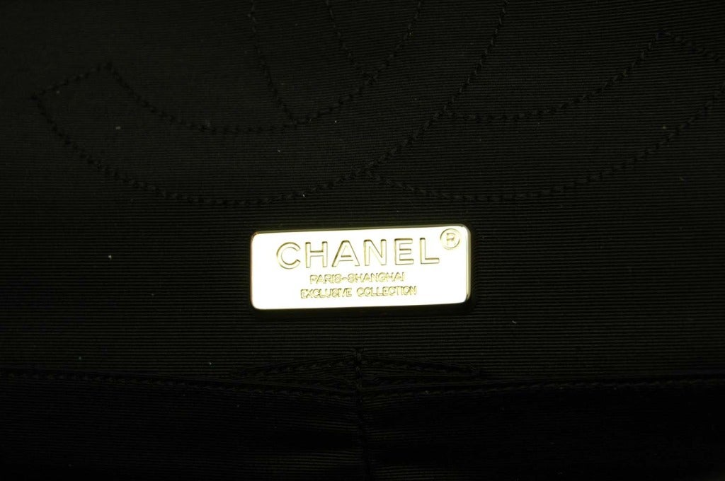 CHANEL Limited Edition Paris Shanghai Collection Black Quilted Leather Jumbo 2.55 Reissue Flap Bag With Charms 1