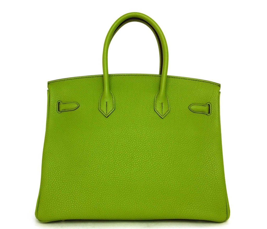 Women's HERMES Vert Anis Green 35cm Togo Leather Birkin Bag NEW