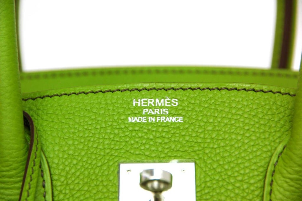 HERMES Vert Anis Green 35cm Togo Leather Birkin Bag NEW 2