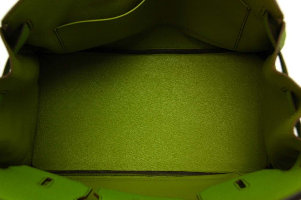 HERMES Vert Anis Green 35cm Togo Leather Birkin Bag NEW 3