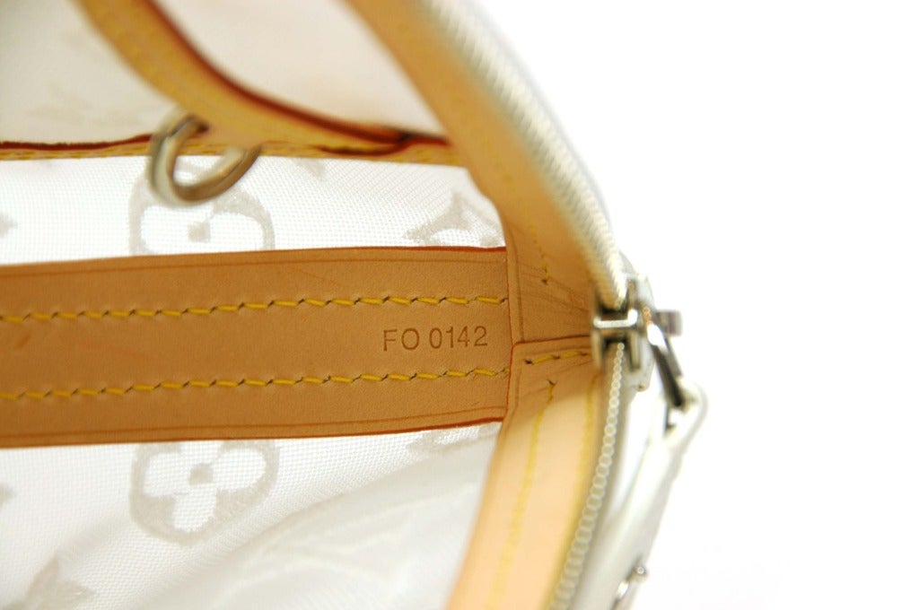 Louis Vuitton White Mesh Transparent Transparence Lockit Clutch Bag 2