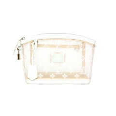 Louis Vuitton Pochette a rete bianca trasparente con chiusura a chiave