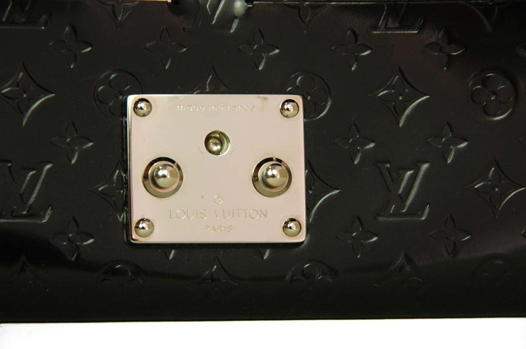 LOUIS VUITTON Black Mini Monogram Glace Anouchka MM Clutch Bag 3