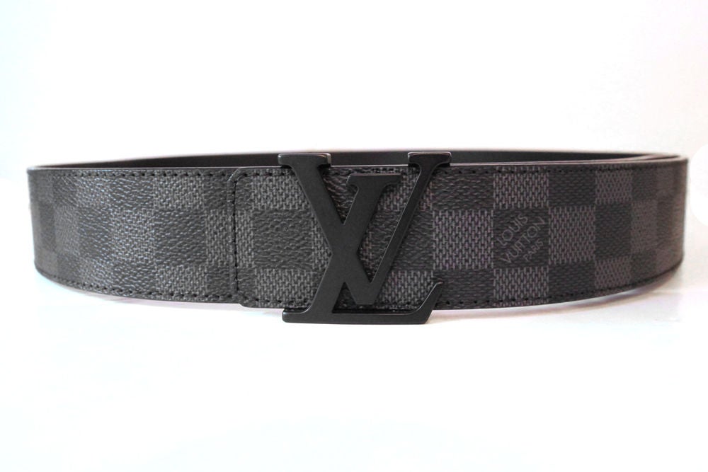 Initials Damier Graphite Belt by Louis Vuitton