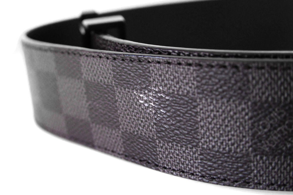 Louis Vuitton Black Perforated Monogram Mahina Leather Belt 95/38 at 1stDibs