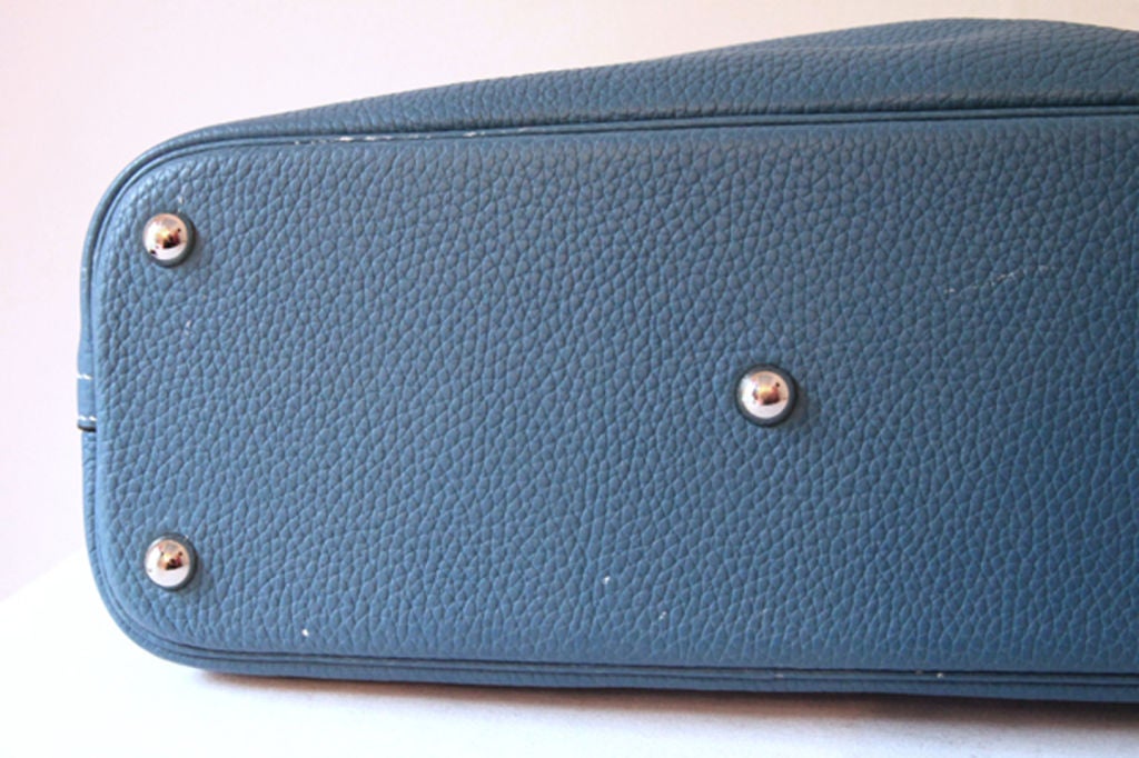 Hermes Blue Jean Togo Leather Bolide 31 cm Bag 7