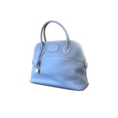 Hermes Blue Jean Togo Leather Bolide 31 cm Bag