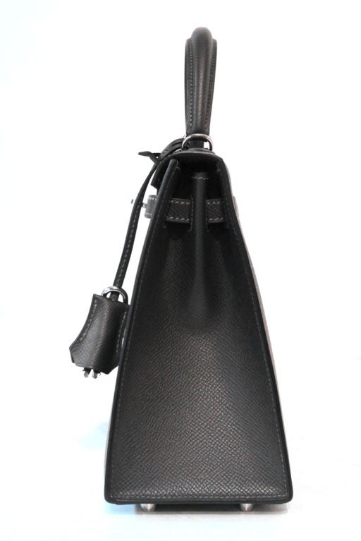 HERMES GREY EPSOM LEATHER KELLY 25CM BAG 1