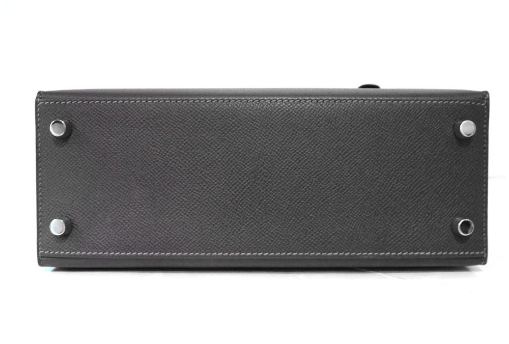 HERMES GREY EPSOM LEATHER KELLY 25CM BAG 2
