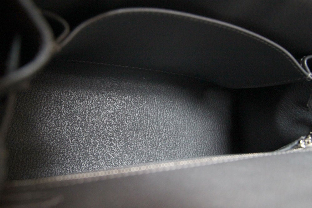 HERMES GREY EPSOM LEATHER KELLY 25CM BAG 5