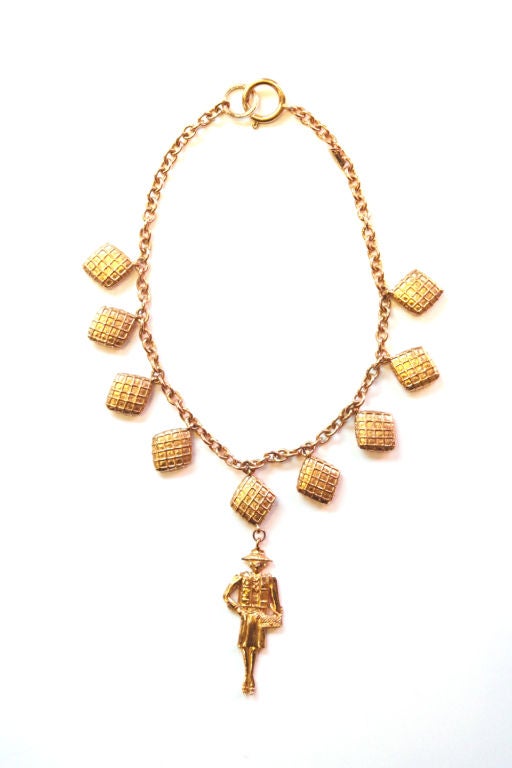 CHANEL VINTAGE NECKLACE W/ COCO CHANEL CHARMS 2