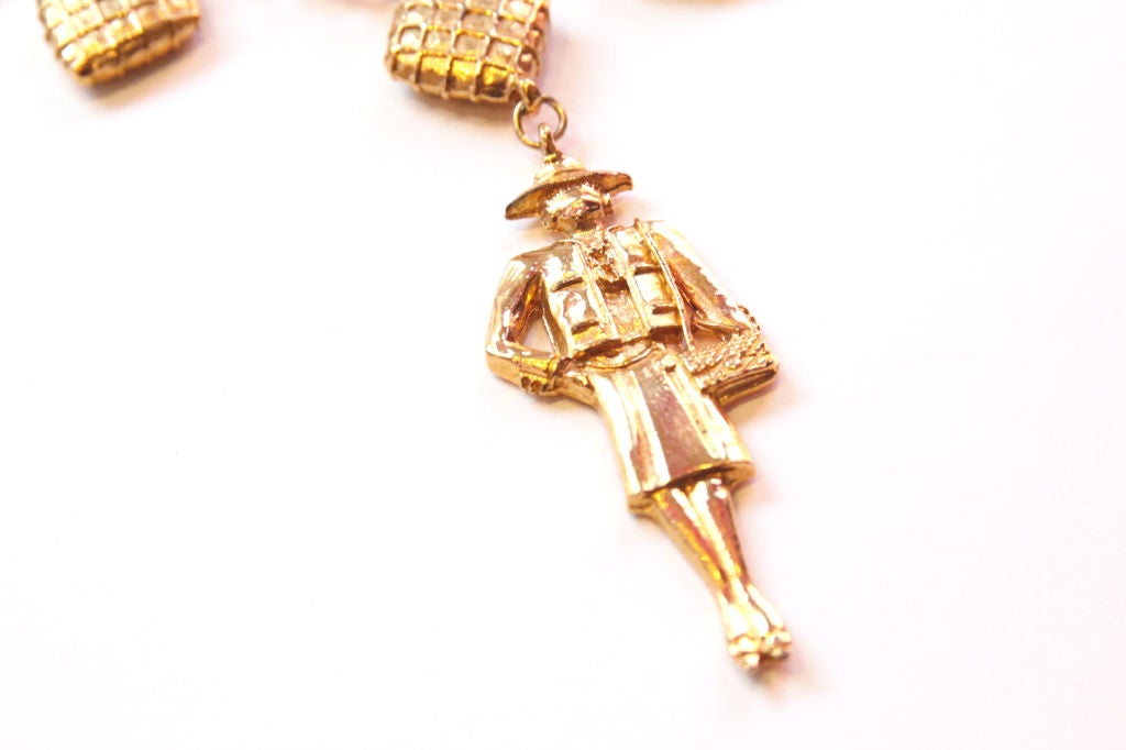 CHANEL VINTAGE NECKLACE W/ COCO CHANEL CHARMS For Sale at 1stdibs