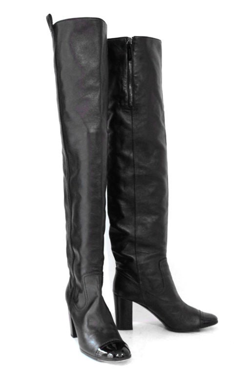 chanel over knee boots