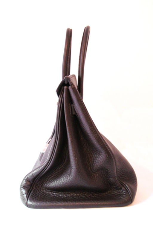 Hermes Ebene Clemence Leather Birkin Bag 1