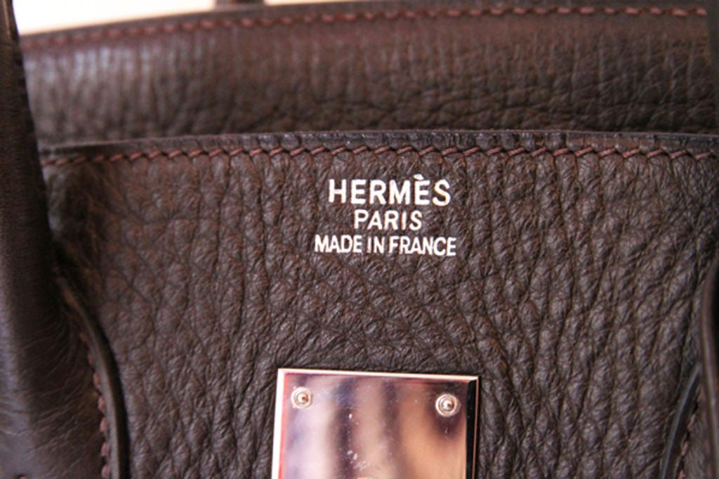 Hermes Ebene Clemence Leather Birkin Bag 5