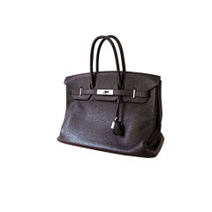 Hermes Ebene Clemence Leather Birkin Bag