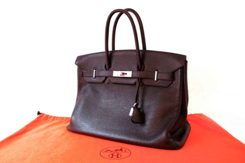 Hermes Ebene Clemence Leather Birkin Bag 7