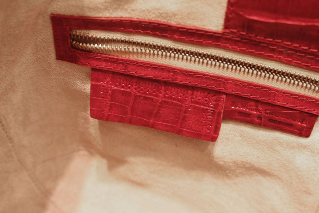 Nancy Gonzalez Red Glazed Crocodile Leather Handbag 5
