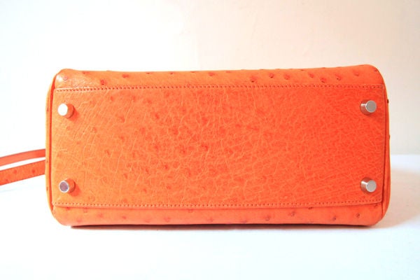 Women's Hermes Orange Ostrich Kelly Sport Bag