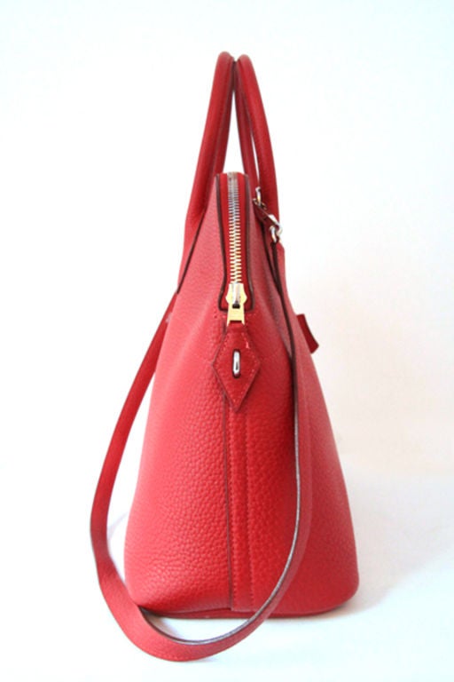 Hermes Rouge Fjorde Leather Bolide Bag 1