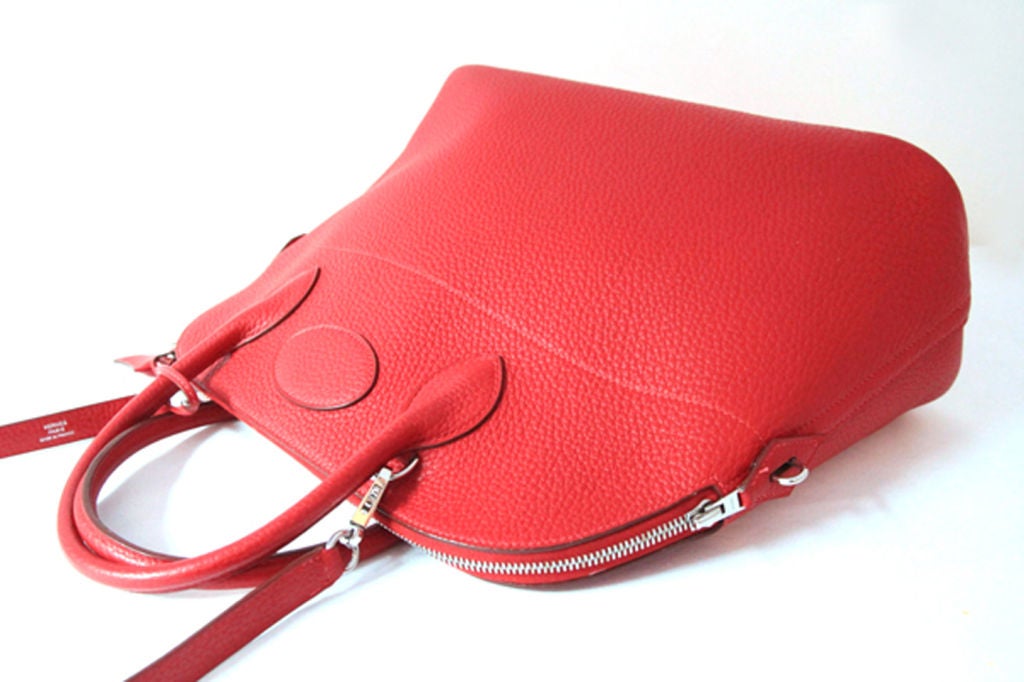 Hermes Rouge Fjorde Leather Bolide Bag 3