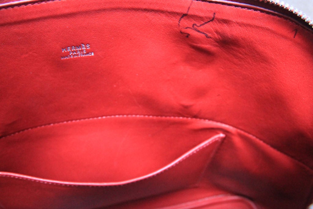 Hermes Rouge Fjorde Leather Bolide Bag 6