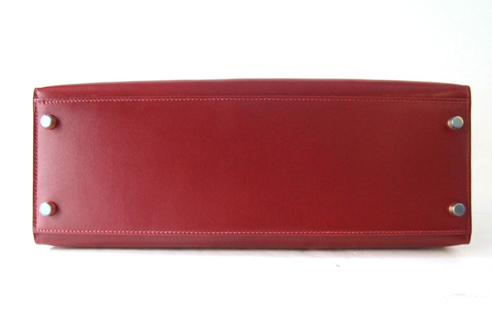 HERMES 2006 ROUGE BOX LEATHER RIGID 32 CM KELLY BAG 1