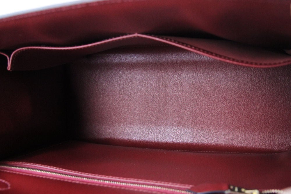 HERMES 2006 ROUGE BOX LEATHER RIGID 32 CM KELLY BAG 3