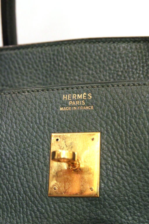 HERMES GREEN TOGO LEATHER 40 CM BIRKIN BAG 3